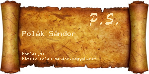 Polák Sándor névjegykártya